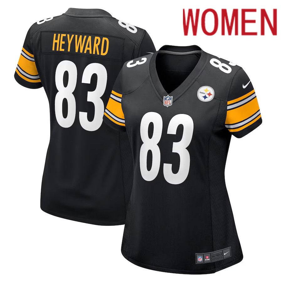 Women Pittsburgh Steelers 83 Connor Heyward Nike Black Game Player NFL Jersey